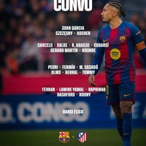 MK体育登录入口-巴萨国王杯名单：亚马尔、奥尔莫、拉菲尼亚在列，莱万因伤缺席